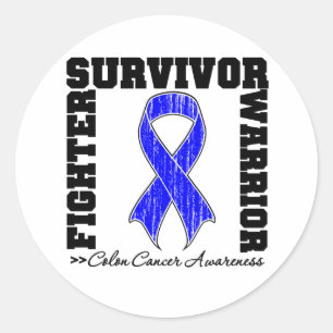 Colon Cancer Survivor Fighter Warrior Runt Klistermärke