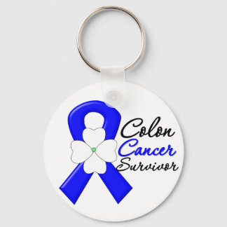 Colon Cancer Survivor Flower Ribbon Nyckelring