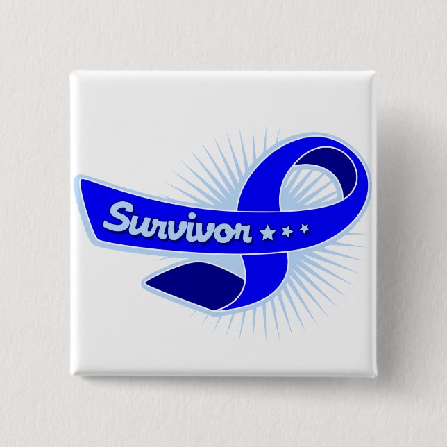 Colon Cancer Survivor Ribbon Knapp (Framsida)
