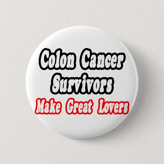Colon Cancer Survivors gör Underbart Älskare Knapp (Framsida)