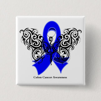 Colon Cancer Tribal Butterfly Ribbon Knapp