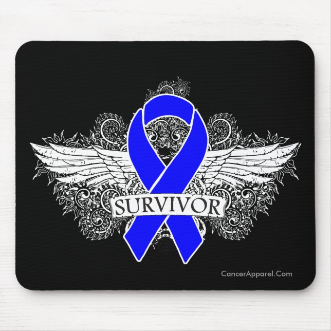 Colon Cancer Winged SURVIVOR Ribbon Musmatta (Framsidan)