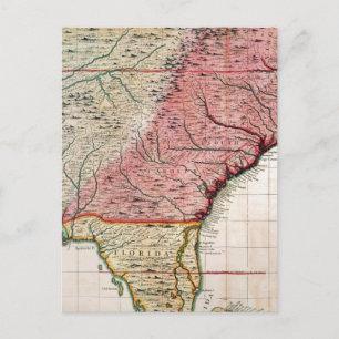 COLONIAL AMERICA KARTA, 1733 VYKORT