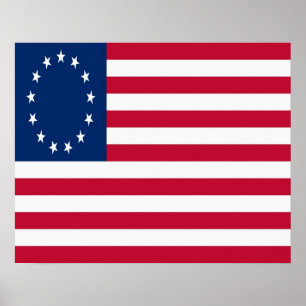 Colonial American Flagga Poster