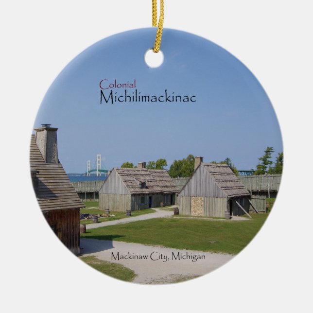 Colonial Michilimackinac dubbla sidode ornament (Framsidan)