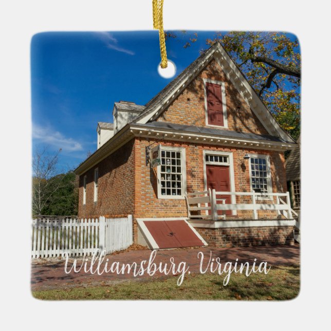 Colonial Williamsburg Virginia Julgransprydnad Keramik (Framsida)