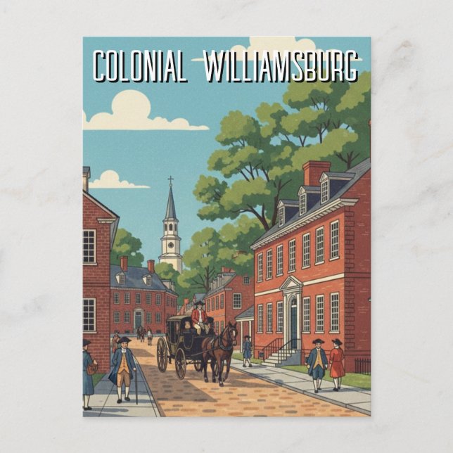 Colonial Williamsburg Virginia Resa Vykort (Framsida)