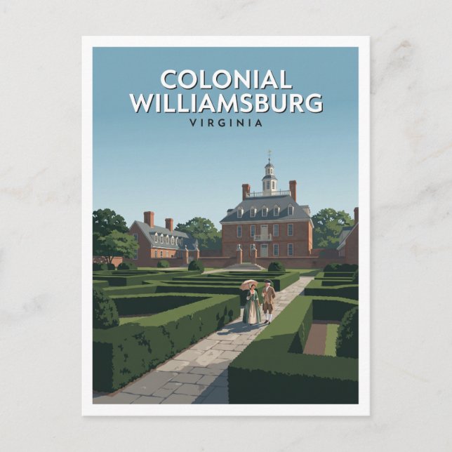 Colonial Williamsburg Virginia Vykort (Framsida)