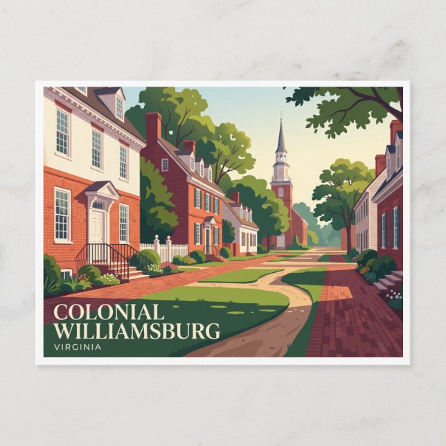 Colonial Williamsburg Virginia Vykort (Framsida)
