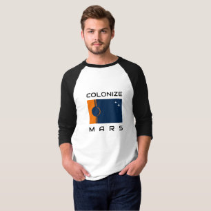 Colonize Mars T-Shirt med Martian Flagga