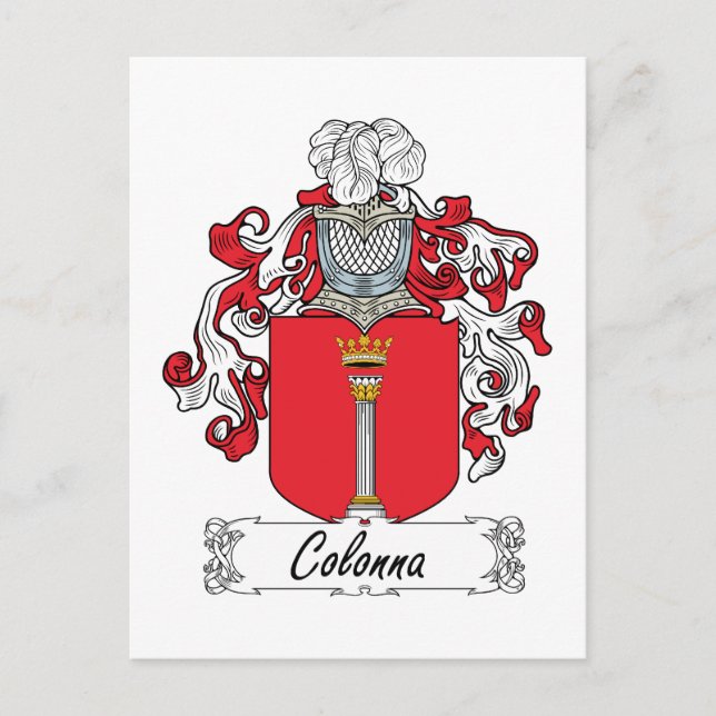 Colonna Family Crest Vykort (Framsida)