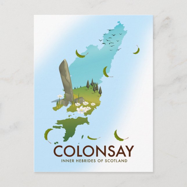 Colonsay Inre Hebriderna i Skottland resaffisch Vykort (Framsida)