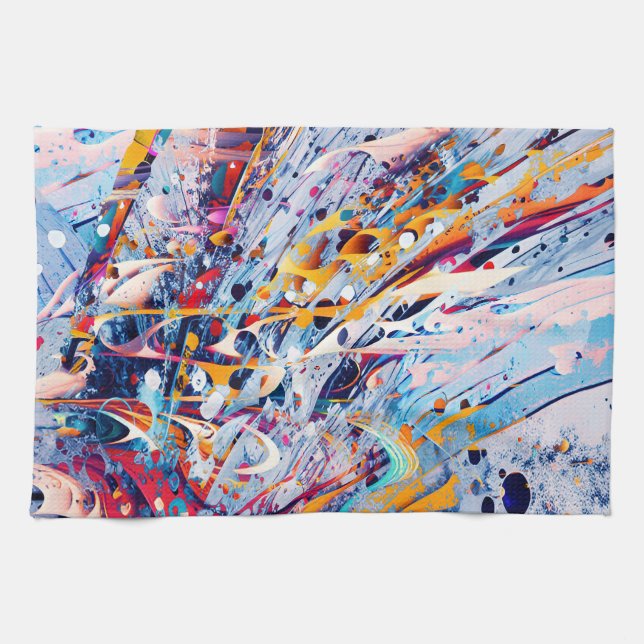 Color Abstract Splatters Kökshandduk (Horisontell)