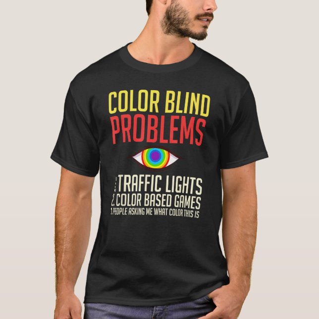 Color Blind Test  Glasses Visions T Shirt (Framsida)