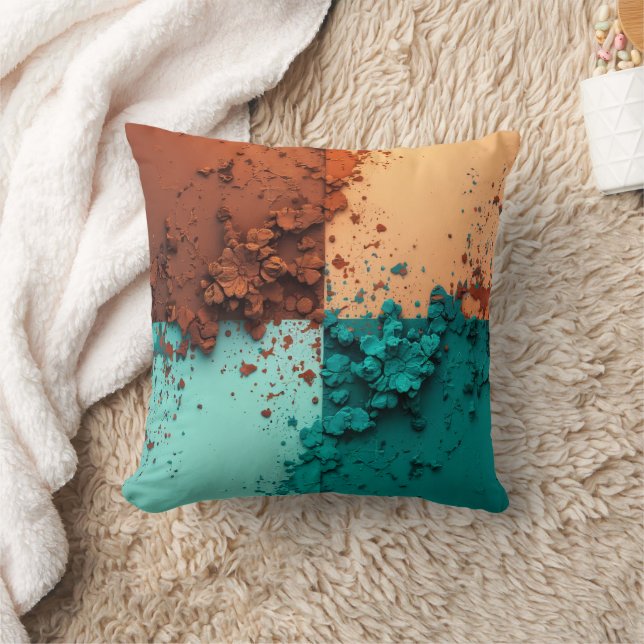 Color Blocks Throw Pillow Kudde (Filt)