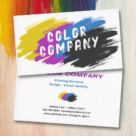 Color Brush Splash - Printing Services Visitkort