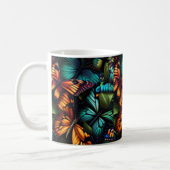 Color Burst – Butterflies in Motion Kaffemugg (Vänster)