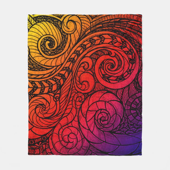 Color Burst Swirl Fleece Blanket (Framsidan)