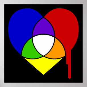 color chart heart poster