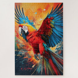 Color Explosion Parrot Art Jigsaw Pussel