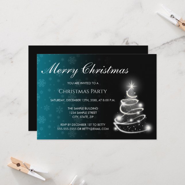 Color Fade Christmas Invitation Inbjudningar (Fram/Back In Situ)