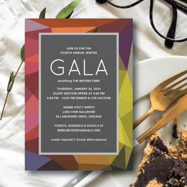 Color Geometric Modern Gala Invitation Inbjudningar (Skapare uppladdad)