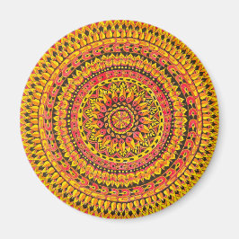 Color Orange Mandala Original Art  Magnet