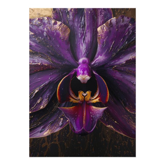 Color Paint Slowly Filling Beautiful Floral Petals Fototryck (Framsidan)