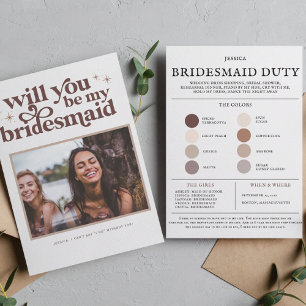 Color Palette Will you be my Bridesmaid Proposal Meddelande