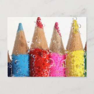 Color Pencil in Soda Water Vykort