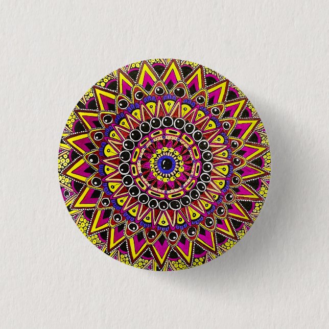 Color Pencil Purple Yellow Mandala Knapp (Framsida)