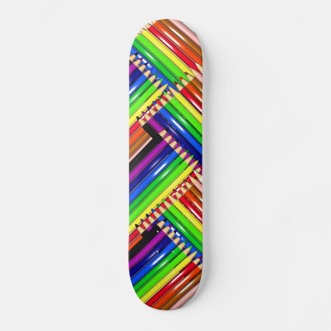 color pencil skateboard deck (Framsida)
