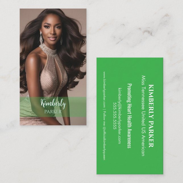 Color Pop Green Gradient Business Card Visitkort (Fram/baksida)