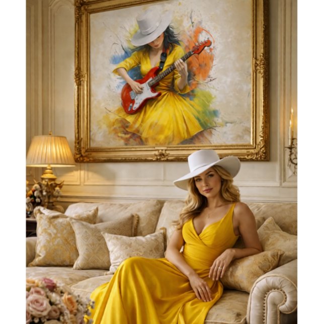 Color Rhythm Burst Canvastryck (work of art is visually striking and perfect for products that seek to stand out with a musical and )