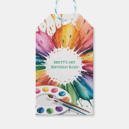 Color Splash Art Birthday Bash Presentetikett