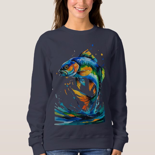 Color Splash Fish – Women’s Sweatshirt T Shirt (Framsida)