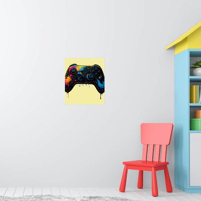 Color Splash Game Controller Sticker  Poster (Barnkammare 1)