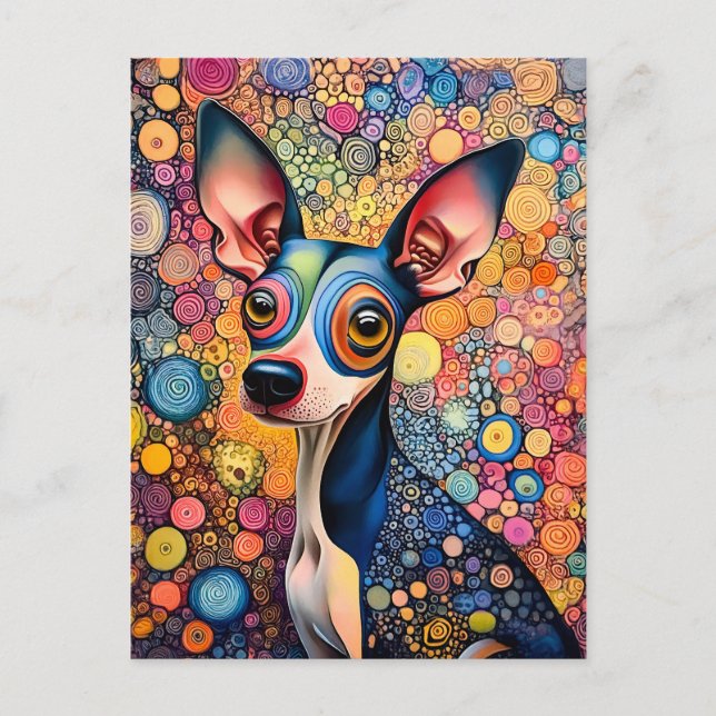 Color Splash Pop-Art Dog Portrait Vykort (Framsida)