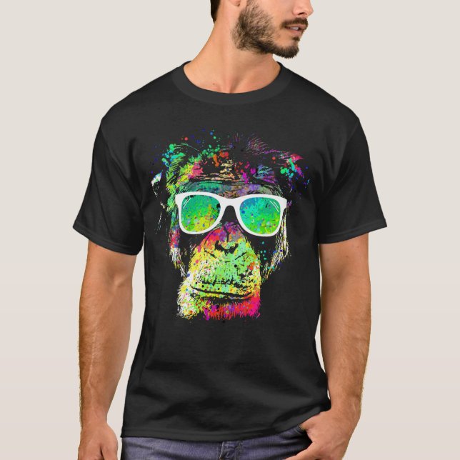Color splatter monkey t shirt (Framsida)
