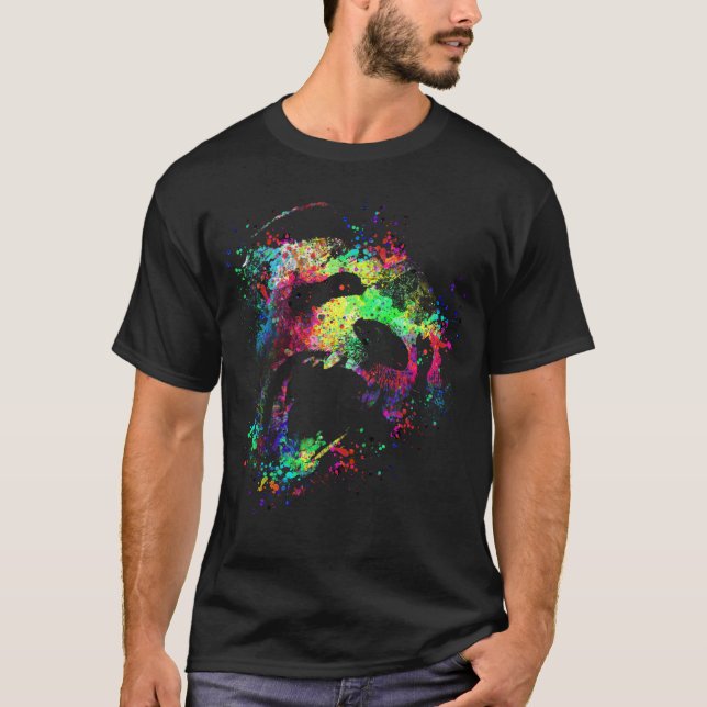 Color splatter panda t shirt (Framsida)