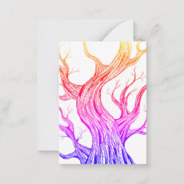 Color Spooky Abstract Tree Pen Drawing Anteckningskort