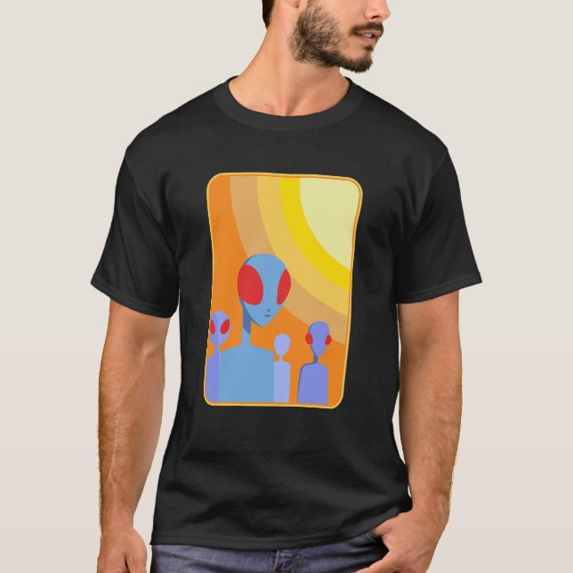 Color Theory Aliens  T Shirt (Framsida)