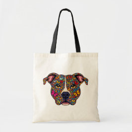 Color Therapy Butterfly Dog Portrait Pitbull Mama Tygkasse