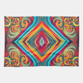 Color Wave Fusion – Modern Abstract Swirl Art Kökshandduk