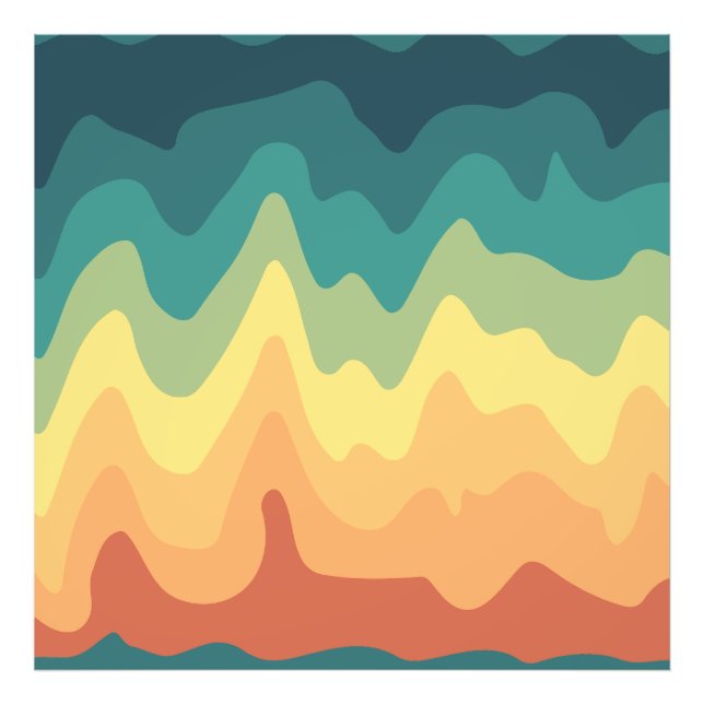 Color Wave Horizon Fototryck (Framsidan)