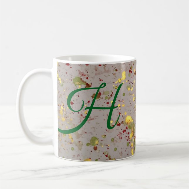 Color You Happy "H" Initial Mug  Kaffemugg (Vänster)