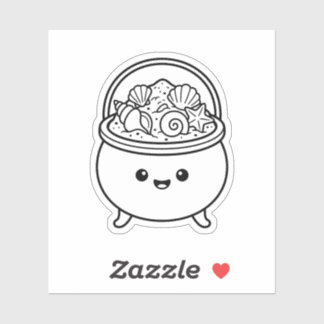 Color Your Own Kawaii Cauldron Sand Seashells Klistermärken