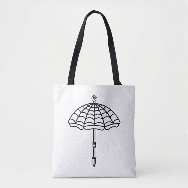 Color Your Own Spooky Spiderweb Beach Umbrella Tygkasse (Framsida)