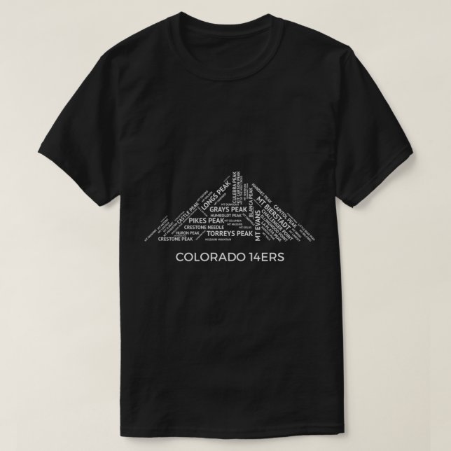 Colorado 14er Fourteener Mountains White T Shirt (Design framsida)