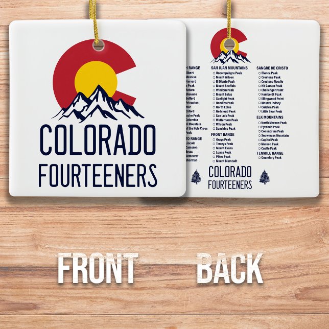 Colorado 14ers Fourteeners Mountain Souvenirs Julgransprydnad Keramik (Skapare uppladdad)